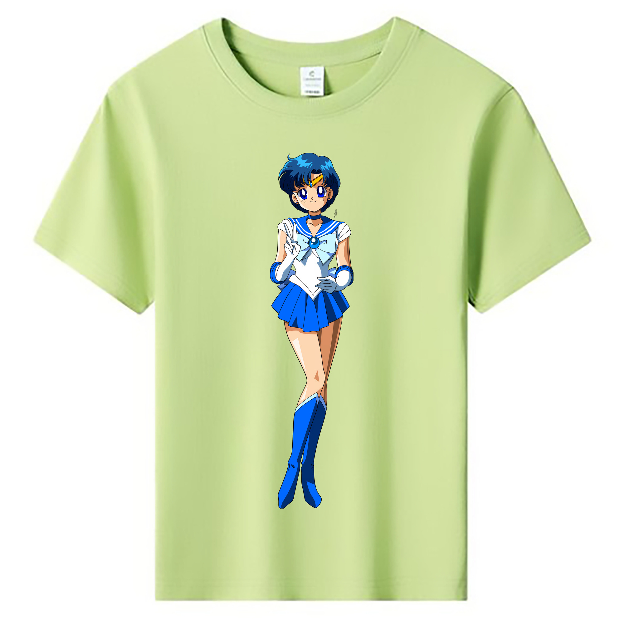 （画像用） 美少女戦士セーラームーン 水野 亜美 みずの あみ Sailor Moon Mizuno Ami 綿100％キッズTシャツ（フロントプリント）